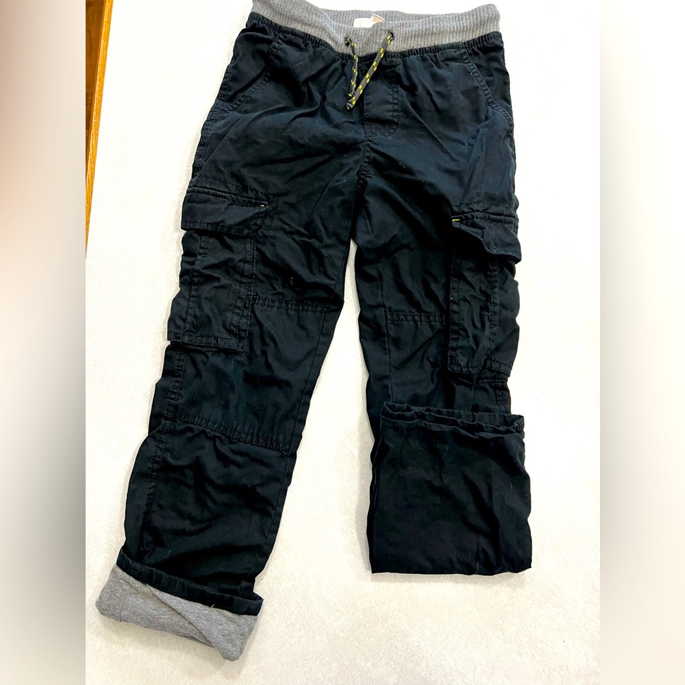 Boys fleece lined, cargo pants.